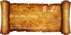 Broczky Liza névjegykártya